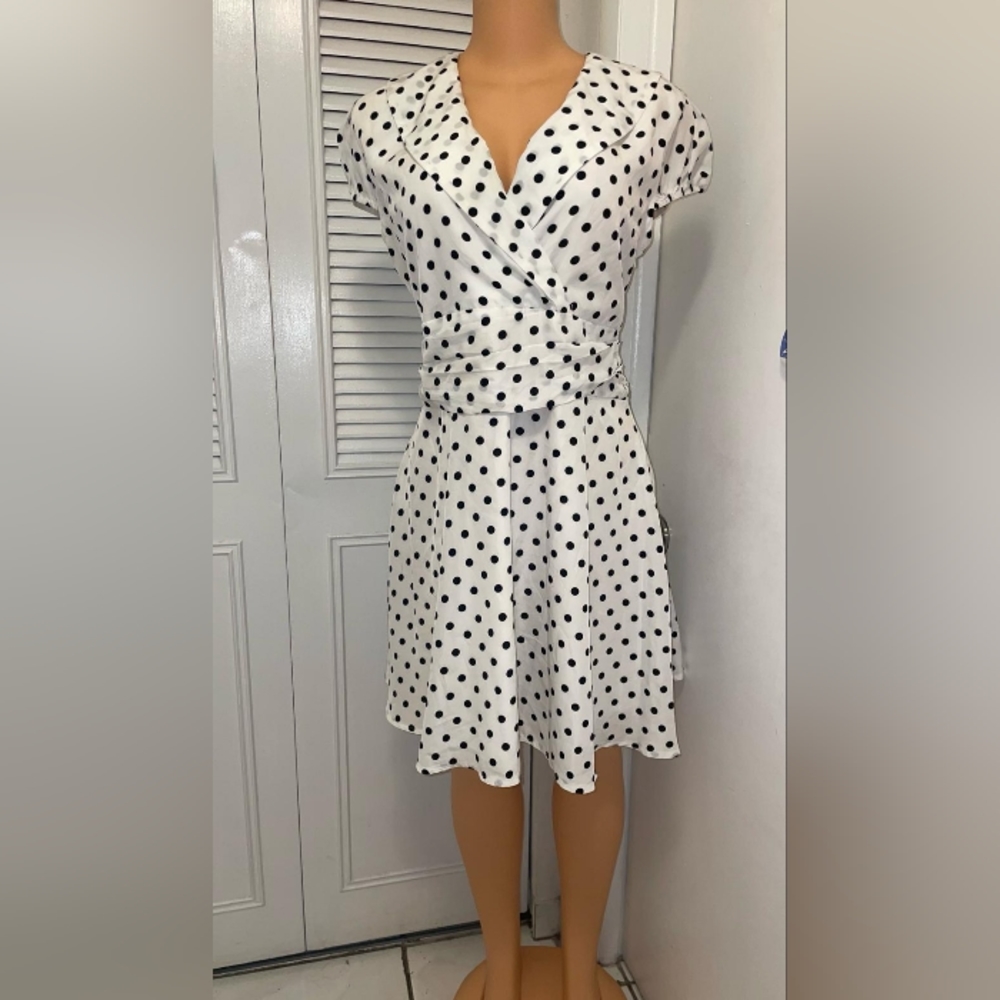 NWT ALLEGRA K POLKA CASUAL DRESS SIZE L
